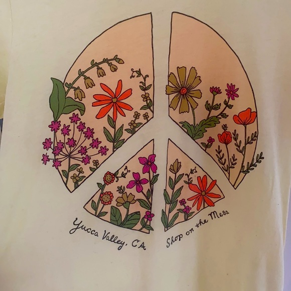 🌼 RARE Vintage Tee Floral Peace Sign Yellow Desert Superbloom Mesa Sz S - Picture 2 of 5